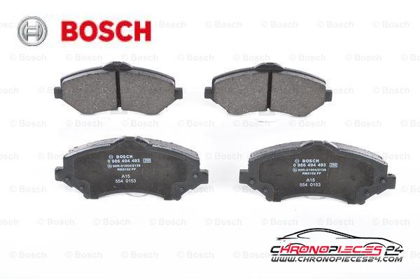 Achat de BOSCH 0 986 494 493 Kit de plaquettes de frein, frein à disque pas chères