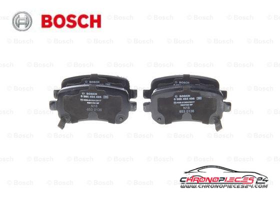 Achat de BOSCH 0 986 494 496 Kit de plaquettes de frein, frein à disque pas chères