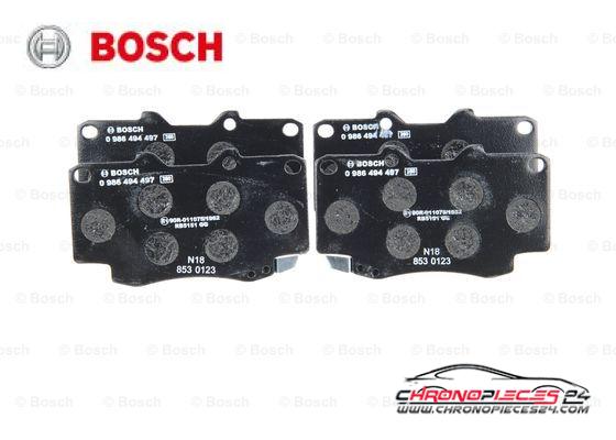 Achat de BOSCH 0 986 494 497 Kit de plaquettes de frein, frein à disque pas chères