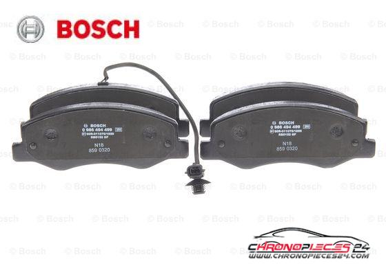 Achat de BOSCH 0 986 494 499 Kit de plaquettes de frein, frein à disque pas chères