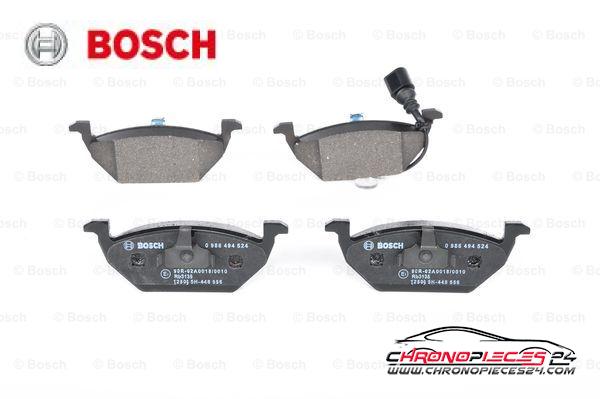 Achat de BOSCH 0 986 494 524 Kit de plaquettes de frein, frein à disque pas chères