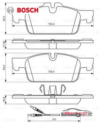 Achat de BOSCH 0 986 494 527 Kit de plaquettes de frein, frein à disque pas chères