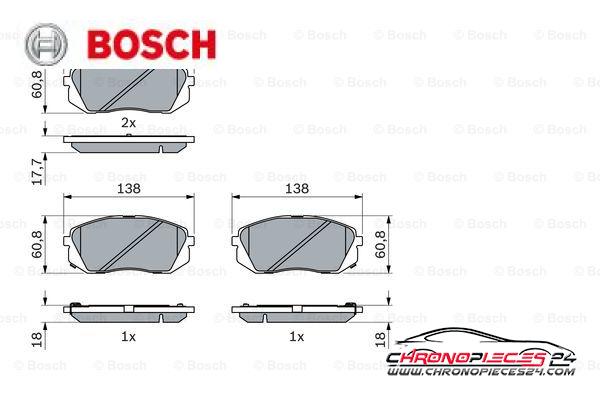 Achat de BOSCH 0 986 494 559 Kit de plaquettes de frein, frein à disque pas chères