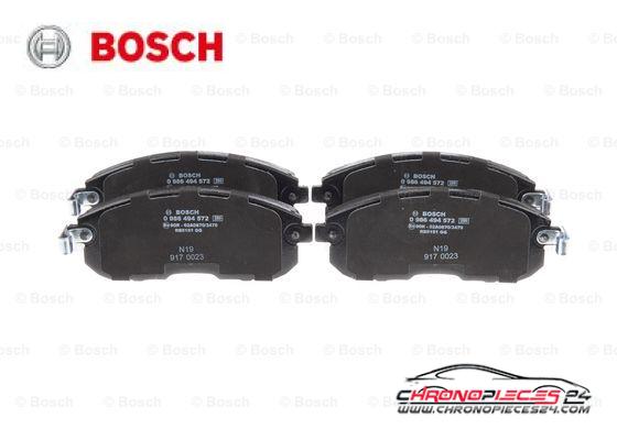 Achat de BOSCH 0 986 494 572 Kit de plaquettes de frein, frein à disque pas chères