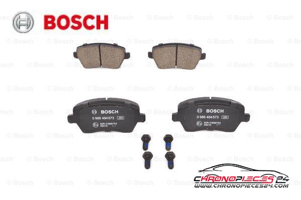 Achat de BOSCH 0 986 494 573 Kit de plaquettes de frein, frein à disque pas chères