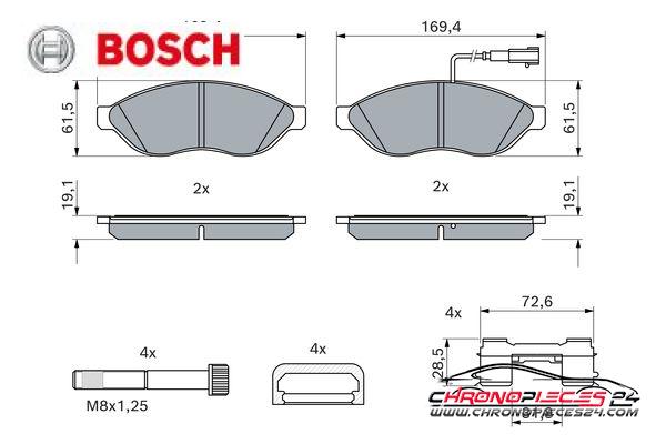 Achat de BOSCH 0 986 494 581 Kit de plaquettes de frein, frein à disque pas chères