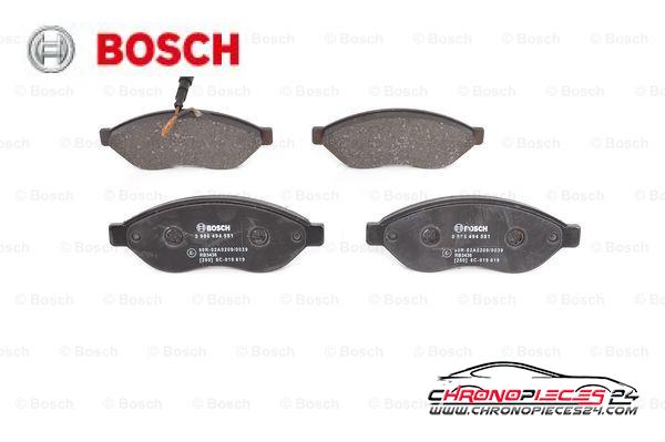 Achat de BOSCH 0 986 494 581 Kit de plaquettes de frein, frein à disque pas chères