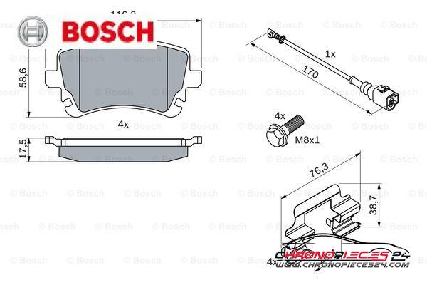 Achat de BOSCH 0 986 494 583 Kit de plaquettes de frein, frein à disque pas chères