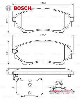 Achat de BOSCH 0 986 494 587 Kit de plaquettes de frein, frein à disque pas chères