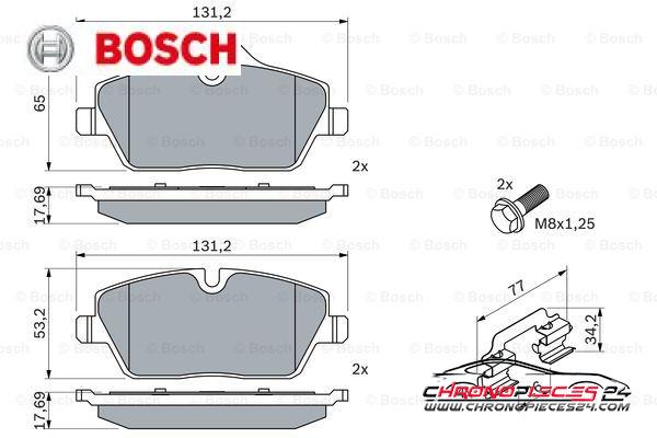 Achat de BOSCH 0 986 494 588 Kit de plaquettes de frein, frein à disque pas chères