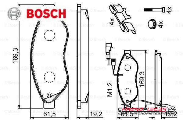 Achat de BOSCH 0 986 494 591 Kit de plaquettes de frein, frein à disque pas chères