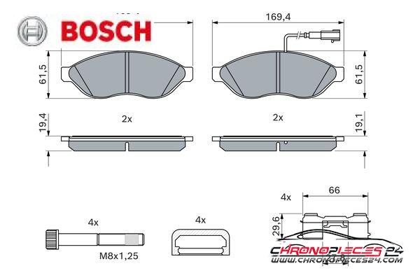 Achat de BOSCH 0 986 494 591 Kit de plaquettes de frein, frein à disque pas chères