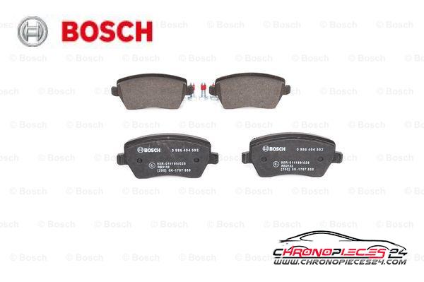 Achat de BOSCH 0 986 494 592 Kit de plaquettes de frein, frein à disque pas chères