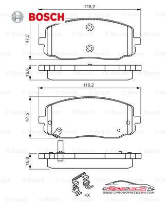 Achat de BOSCH 0 986 494 594 Kit de plaquettes de frein, frein à disque pas chères