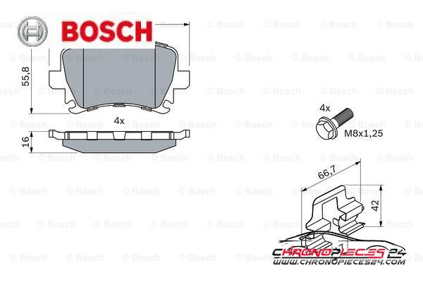 Achat de BOSCH 0 986 494 595 Kit de plaquettes de frein, frein à disque pas chères