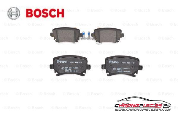 Achat de BOSCH 0 986 494 595 Kit de plaquettes de frein, frein à disque pas chères