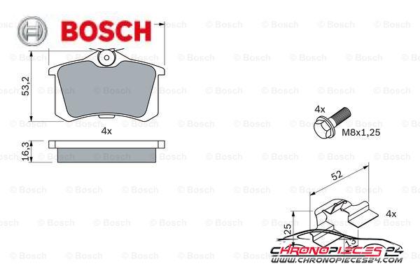 Achat de BOSCH 0 986 494 596 Kit de plaquettes de frein, frein à disque pas chères