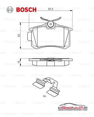 Achat de BOSCH 0 986 494 597 Kit de plaquettes de frein, frein à disque pas chères