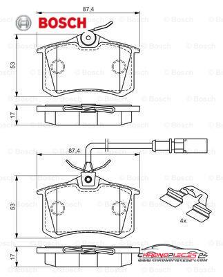 Achat de BOSCH 0 986 494 599 Kit de plaquettes de frein, frein à disque pas chères