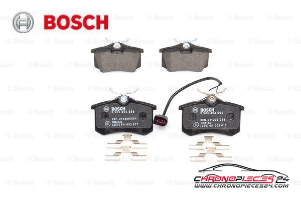 Achat de BOSCH 0 986 494 599 Kit de plaquettes de frein, frein à disque pas chères