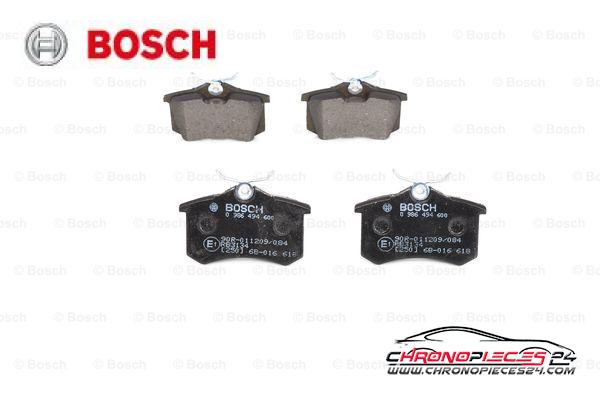 Achat de BOSCH 0 986 494 600 Kit de plaquettes de frein, frein à disque pas chères