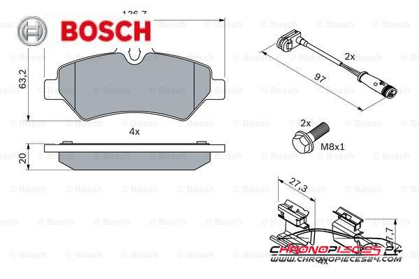 Achat de BOSCH 0 986 494 601 Kit de plaquettes de frein, frein à disque pas chères