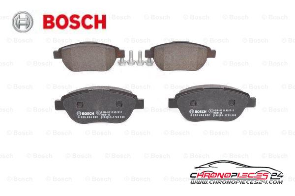 Achat de BOSCH 0 986 494 602 Kit de plaquettes de frein, frein à disque pas chères