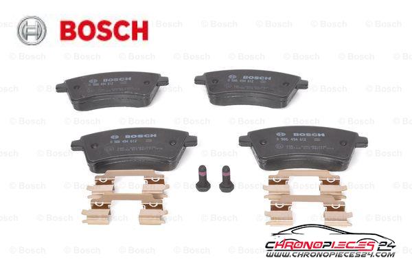 Achat de BOSCH 0 986 494 612 Kit de plaquettes de frein, frein à disque pas chères