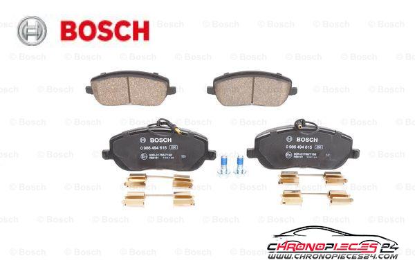 Achat de BOSCH 0 986 494 615 Kit de plaquettes de frein, frein à disque pas chères