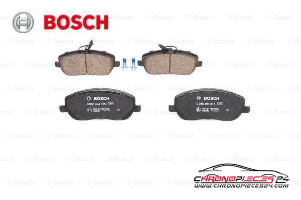 Achat de BOSCH 0 986 494 615 Kit de plaquettes de frein, frein à disque pas chères