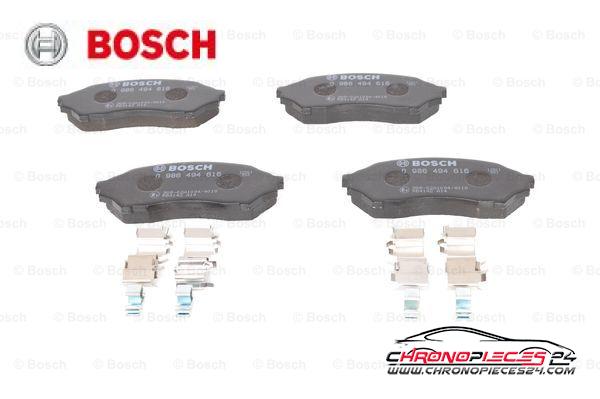 Achat de BOSCH 0 986 494 616 Kit de plaquettes de frein, frein à disque pas chères