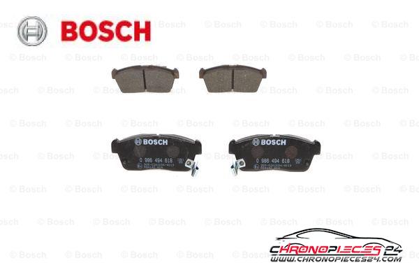 Achat de BOSCH 0 986 494 618 Kit de plaquettes de frein, frein à disque pas chères