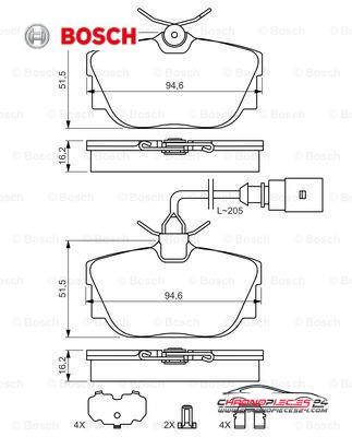 Achat de BOSCH 0 986 494 619 Kit de plaquettes de frein, frein à disque pas chères