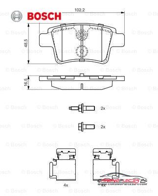 Achat de BOSCH 0 986 494 622 Kit de plaquettes de frein, frein à disque pas chères