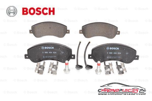 Achat de BOSCH 0 986 494 624 Kit de plaquettes de frein, frein à disque pas chères