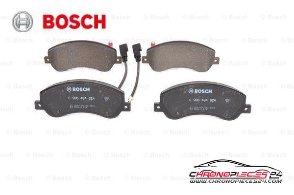 Achat de BOSCH 0 986 494 624 Kit de plaquettes de frein, frein à disque pas chères