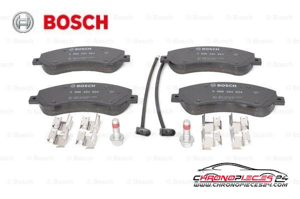 Achat de BOSCH 0 986 494 624 Kit de plaquettes de frein, frein à disque pas chères