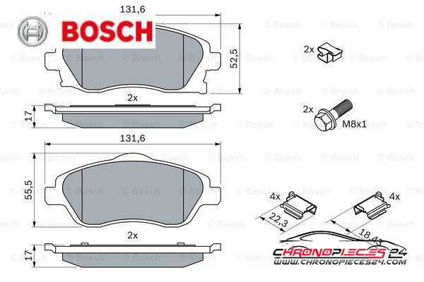 Achat de BOSCH 0 986 494 625 Kit de plaquettes de frein, frein à disque pas chères