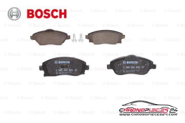 Achat de BOSCH 0 986 494 625 Kit de plaquettes de frein, frein à disque pas chères