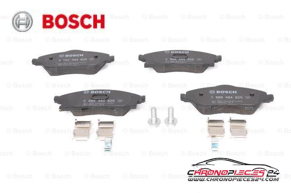 Achat de BOSCH 0 986 494 625 Kit de plaquettes de frein, frein à disque pas chères