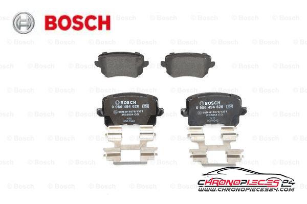 Achat de BOSCH 0 986 494 626 Kit de plaquettes de frein, frein à disque pas chères