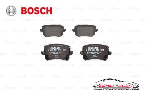 Achat de BOSCH 0 986 494 626 Kit de plaquettes de frein, frein à disque pas chères