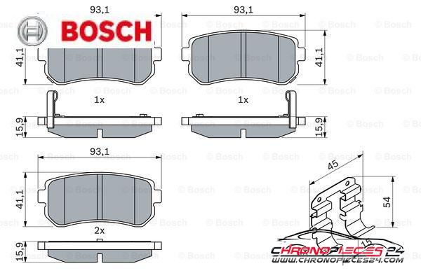 Achat de BOSCH 0 986 494 627 Kit de plaquettes de frein, frein à disque pas chères