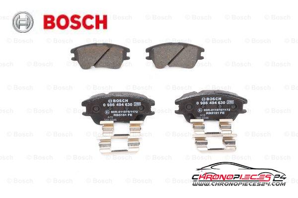 Achat de BOSCH 0 986 494 630 Kit de plaquettes de frein, frein à disque pas chères