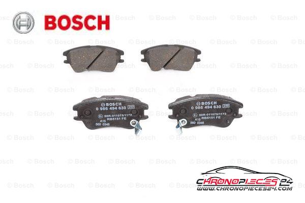 Achat de BOSCH 0 986 494 630 Kit de plaquettes de frein, frein à disque pas chères