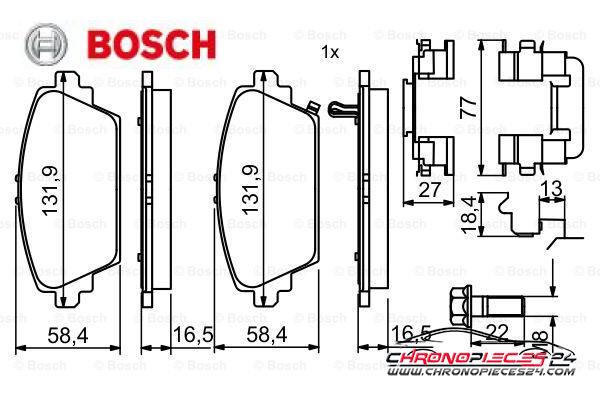 Achat de BOSCH 0 986 494 633 Kit de plaquettes de frein, frein à disque pas chères