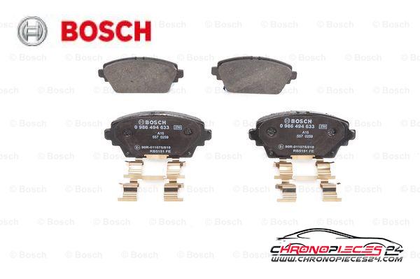 Achat de BOSCH 0 986 494 633 Kit de plaquettes de frein, frein à disque pas chères