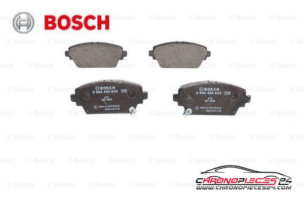 Achat de BOSCH 0 986 494 633 Kit de plaquettes de frein, frein à disque pas chères