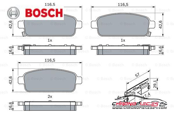 Achat de BOSCH 0 986 494 634 Kit de plaquettes de frein, frein à disque pas chères