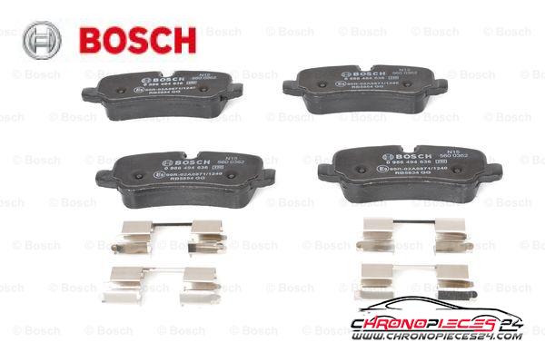 Achat de BOSCH 0 986 494 636 Kit de plaquettes de frein, frein à disque pas chères